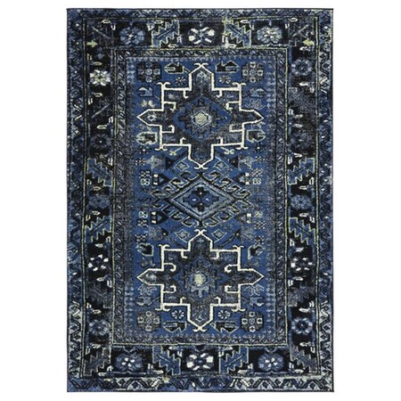 Safavieh 5 ft. 3 in. x 7 ft. 6 in. Vintage Hamadan Southwestern Rectangle Power Loomed Rug - Blue & Gray VTH211N-5